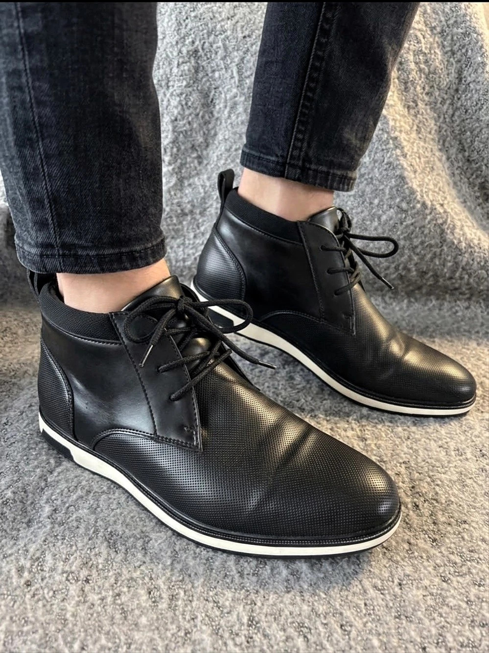 ALDO Men's Black Lace-Up Ankle Boots US 9.5